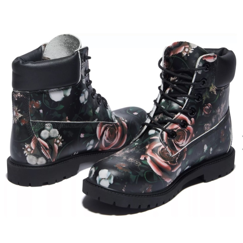 NWT timberland womens heritage 6 inch waterproof floral boots size 6.5